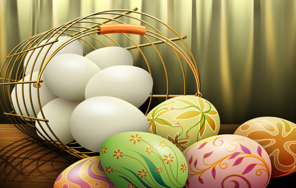 Корзинка с Пасхальными яичками