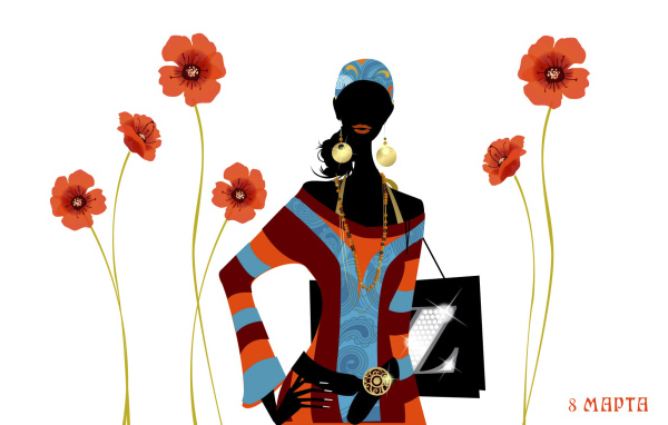 Гламурная дама на 8 марта