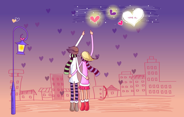 Влюбленная парочка в День Святого Валентина