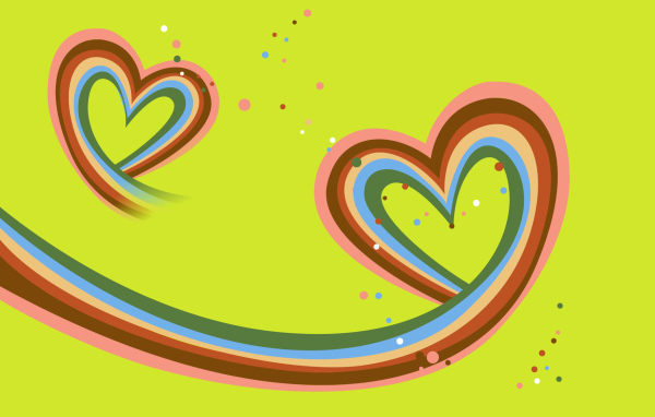 Радужные сердца