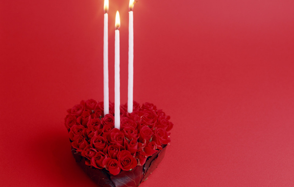 Красные розы в День Святого Валентина