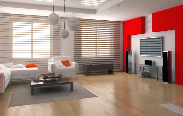 Футуристический дизайн большой комнаты