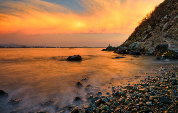 Туманная пелена в бухте Sanpatricio