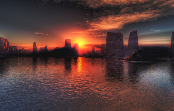 Закат в каньоне