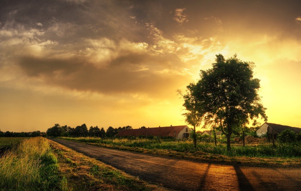 Закат в деревне