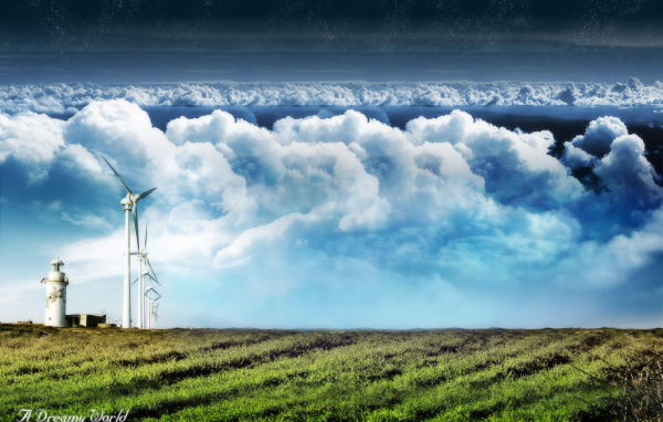 Маяк и ветряки