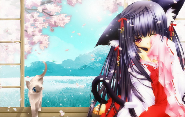 Девочка и кошка