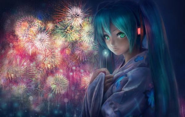Девочка и фейерверк