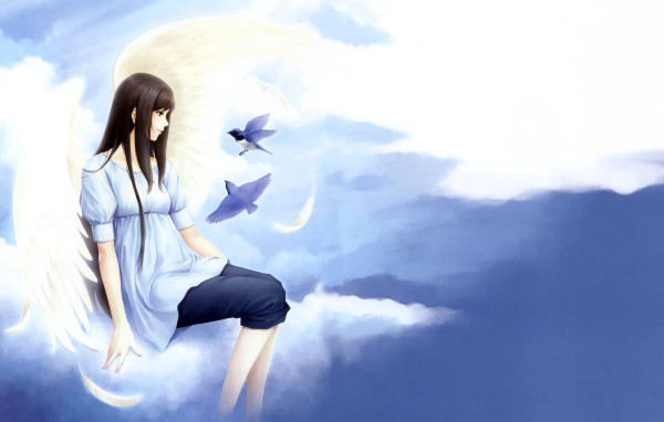 Девушка с птичками