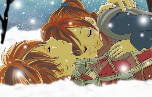 Влюбленные на снегу