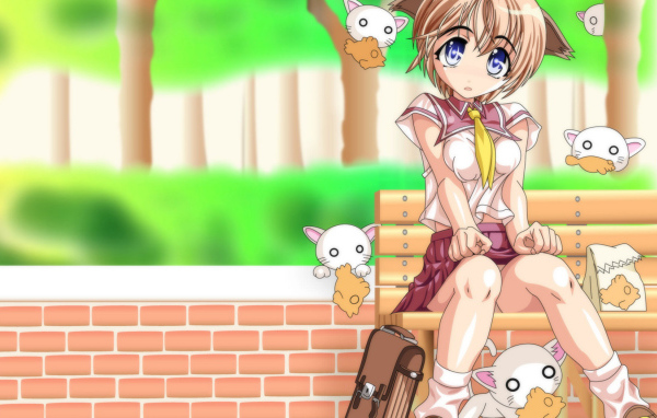 Девчонка и кошечки