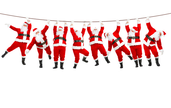 Санты Клаусы на веревочки