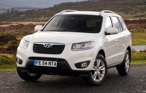 white Hyundai Santa Fe