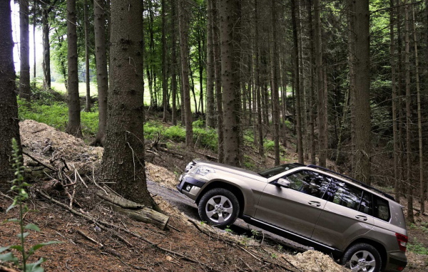 Mercedes Benz GLK прогулка по лесу