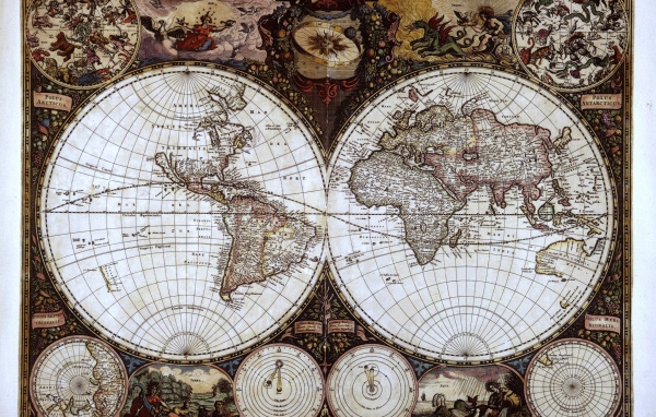 Старинная карта мира