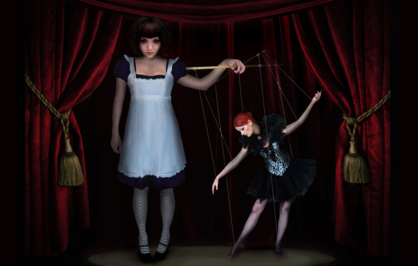 Кукловод и кукла марионетка