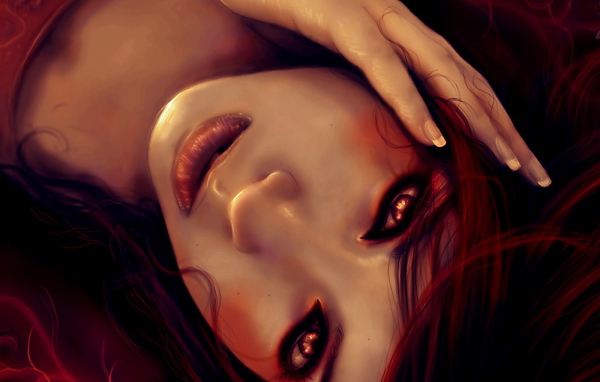 Подруга с красными волосами