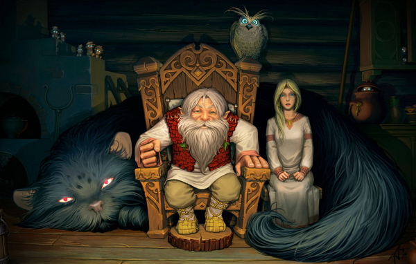 В избе собрались