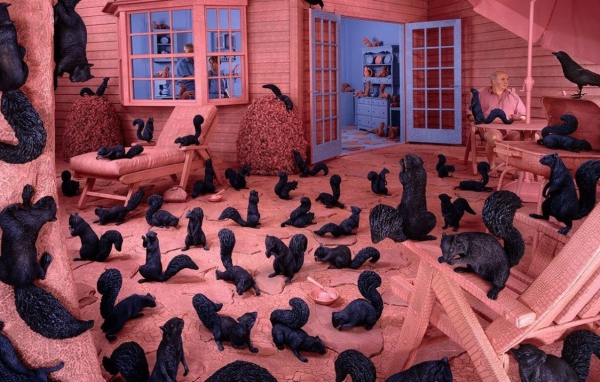 Розовая комната с белками