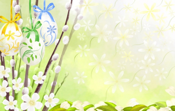 Верба и крашеные яйца