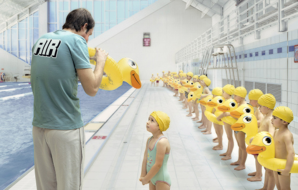 At a swimming lesson