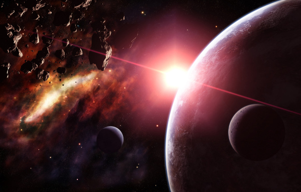 Астероиды и планета