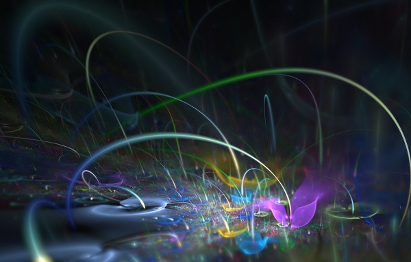 Разноцветные цветы и линии