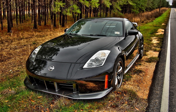 Nissan 350Z на обочине