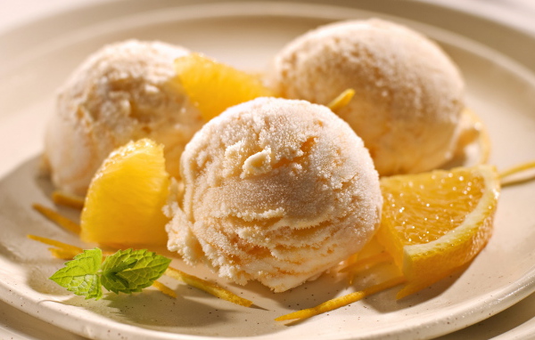 Ice-cream with fruit