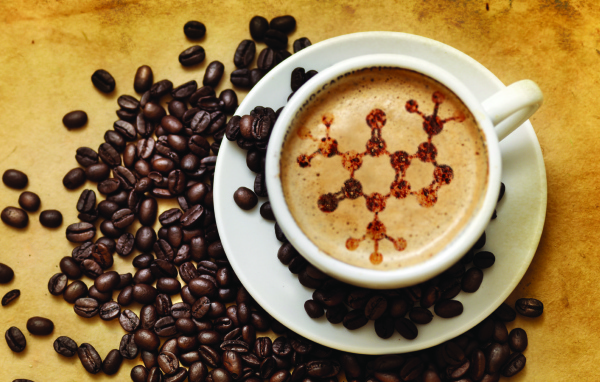 Зерна кофе и чашка