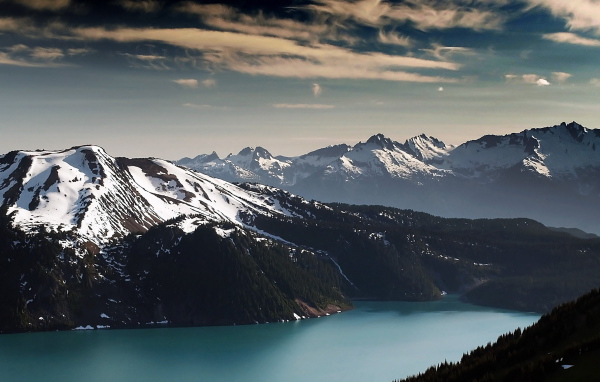 Речка и снежные вершины