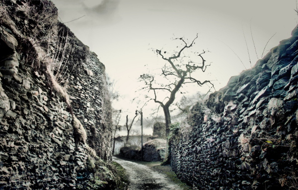 Дорожка между стен