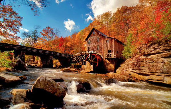 Water mill on the river