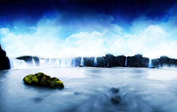 Красивый водопад