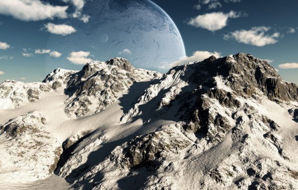 Планета над горами