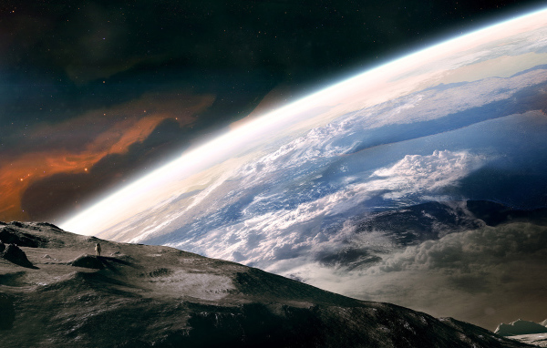 Космонавт на поверхности