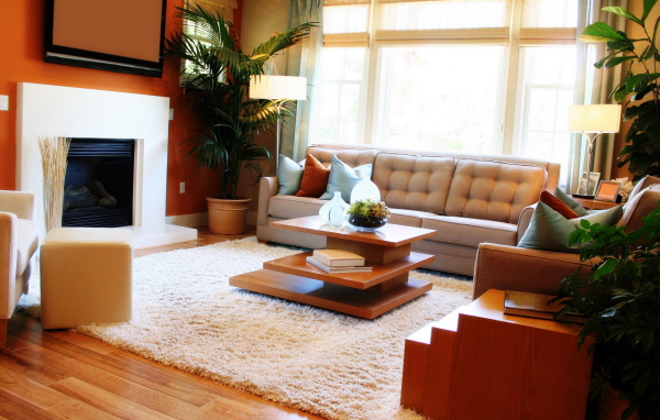 Гостинная с камином