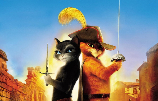 Кот в сапогах и кошка