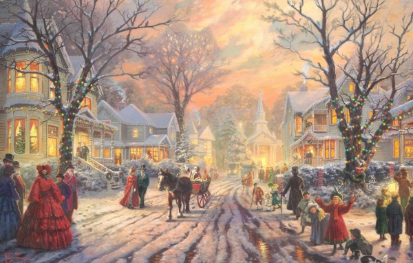 Празднование Рождества в городе
