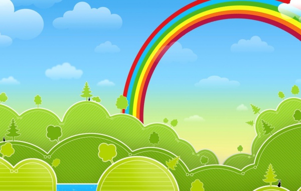 Яркая радуга