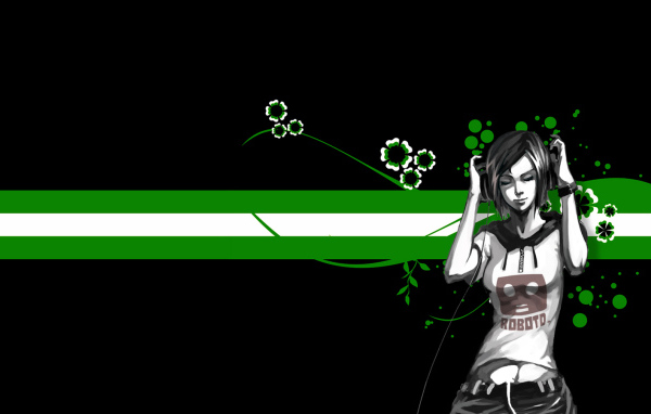 Девушка и наушники