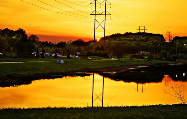 Закат в городе