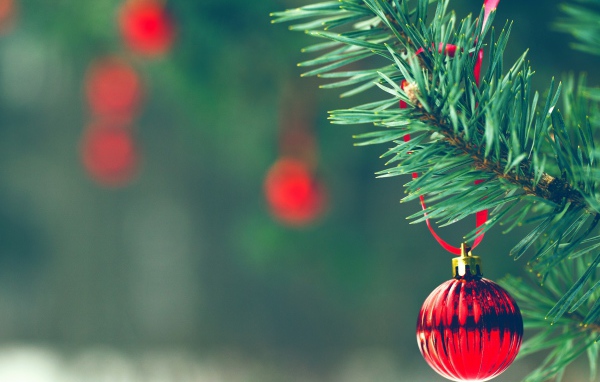 Красный шар на елке