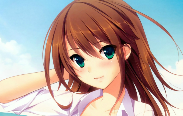 Аниме девочка с зелеными глазами