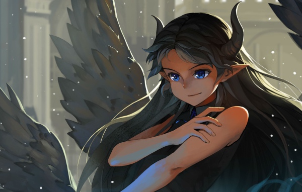 Аниме девочка с рогами