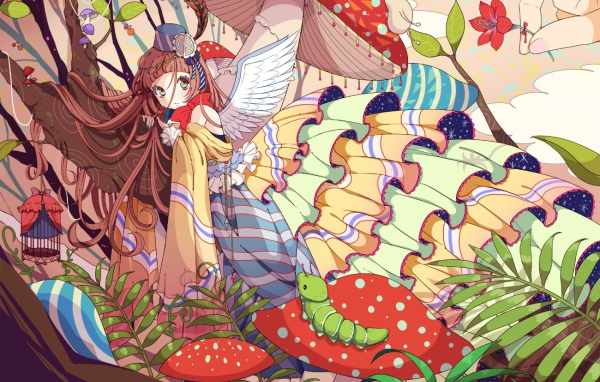 Аниме девочка в длинной юбке