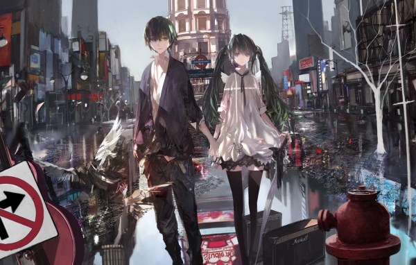 Пара на улице Лондона