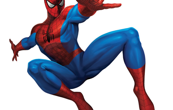 Человек-паук на белом фоне