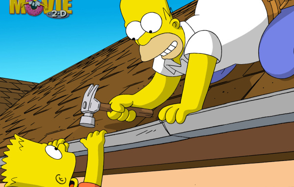 Симпсоны Гомер играет с молотком