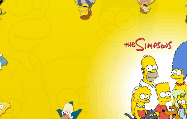 Симпсоны на желтом фоне